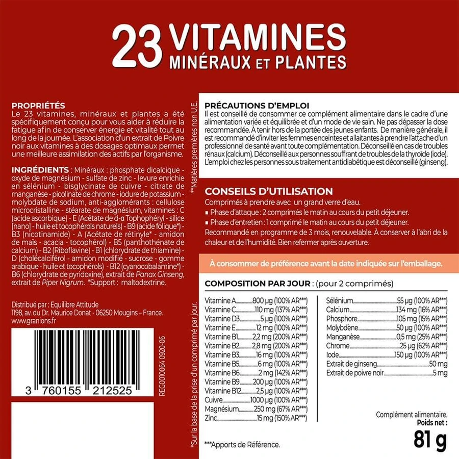 Granions 23 Vitaminen, mineralen en planten 90 tabletten
