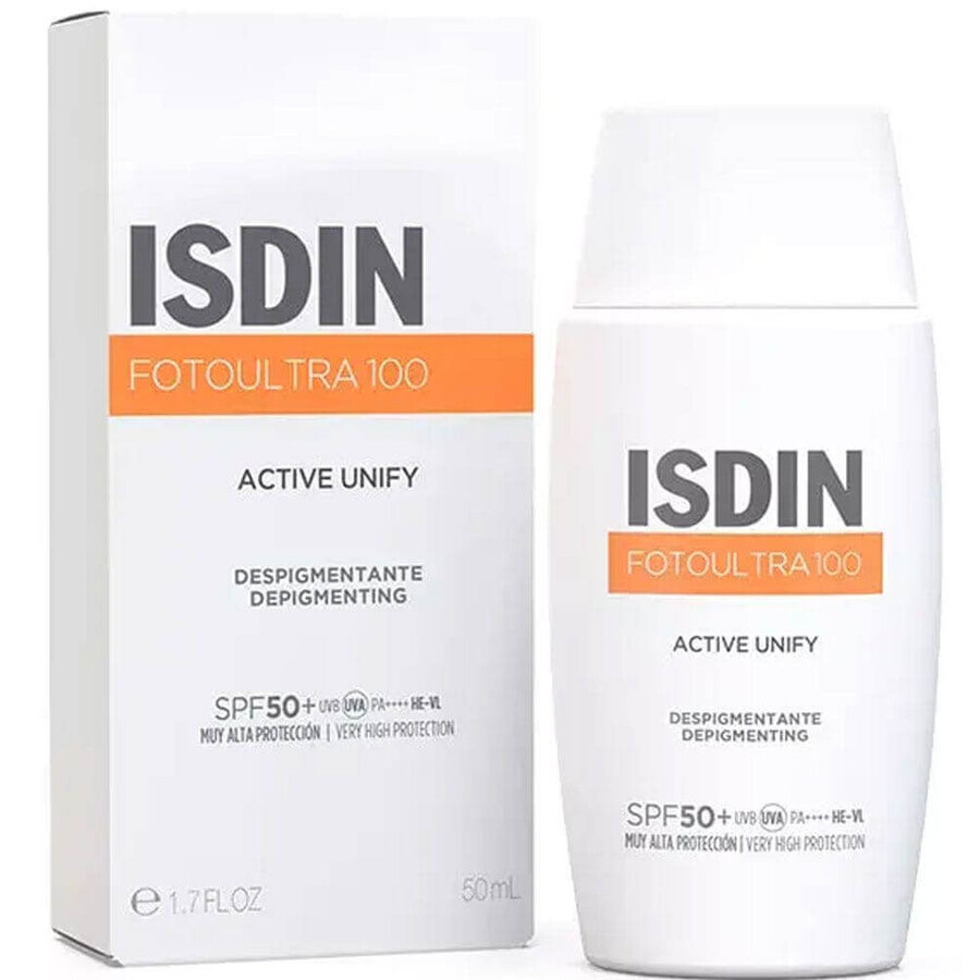 Cumpără Isdin Active Unify Color FotoUltra 100 cremă solară facială depigmentantă SPF50+ 50ml Isdin Active Unify Color FotoUltra 100 cremă solară facială depigmentantă SPF50+ 50ml
