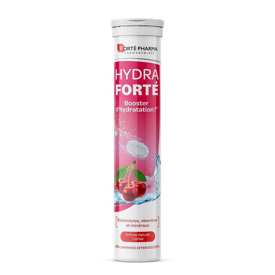 Forté Pharma Hydra Forté Hydration Booster Aromă naturală de cireșe 24 comprimate efervescente
