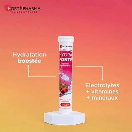 Forté Pharma Hydra Forté Hydration Booster Natürliches Kirschenaroma 24 Brausetabletten