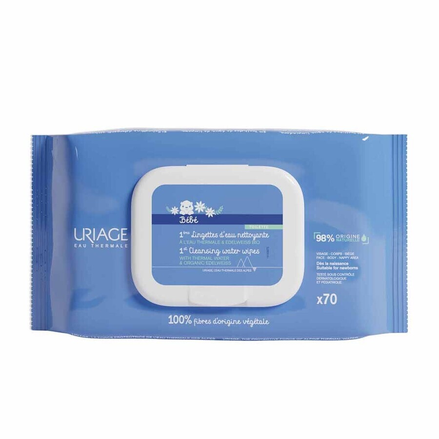 Uriage Baby-Wasser-Reinigungstücher x70