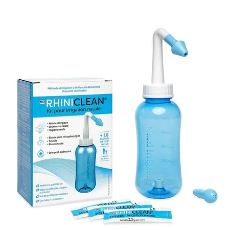 Rhiniclean Nasenspülungs-Kit + 10 Beutel mit Salzen enthalten Nasendusche