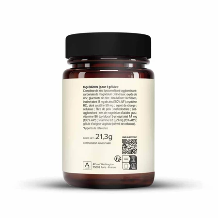 A-LAB Zinc Liposomal 15mg Immunité Peau Cheveux Vision Acné 60 gélules