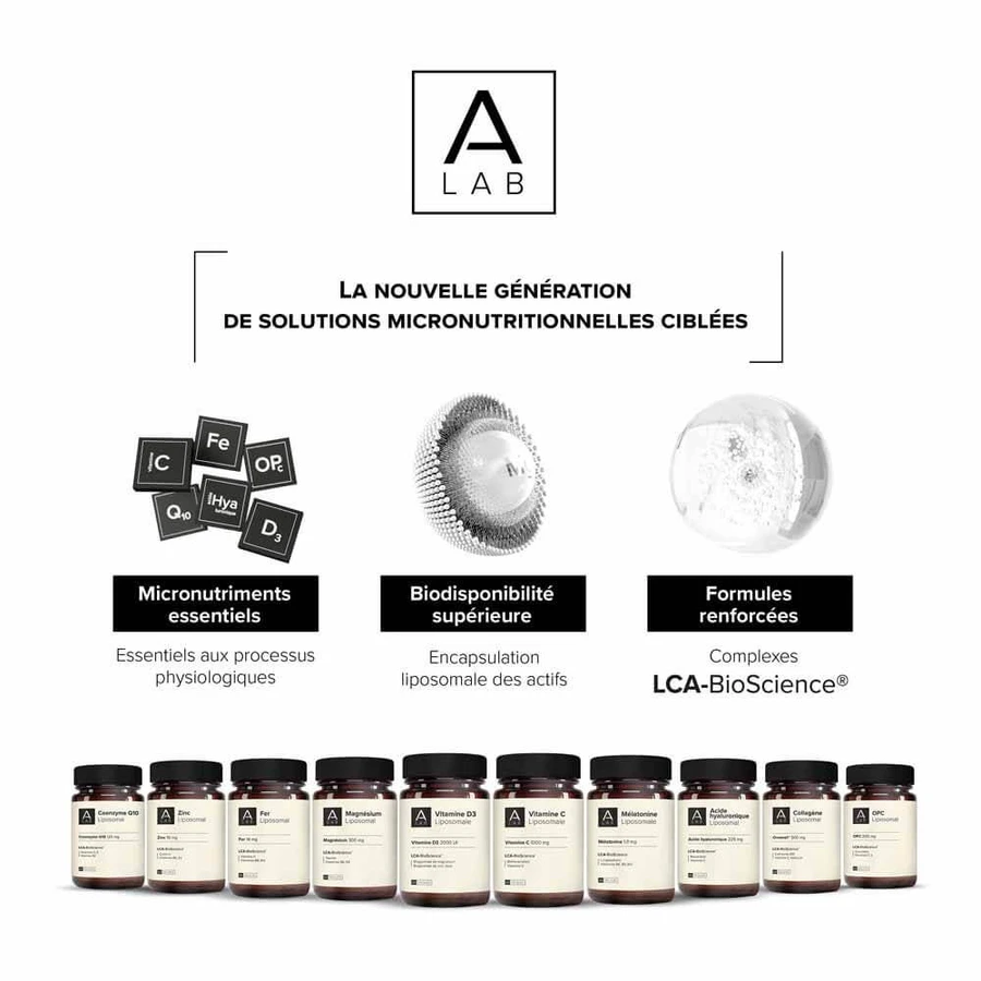 A-LAB Zinc Liposomal 15mg Immunité Peau Cheveux Vision Acné 60 gélules