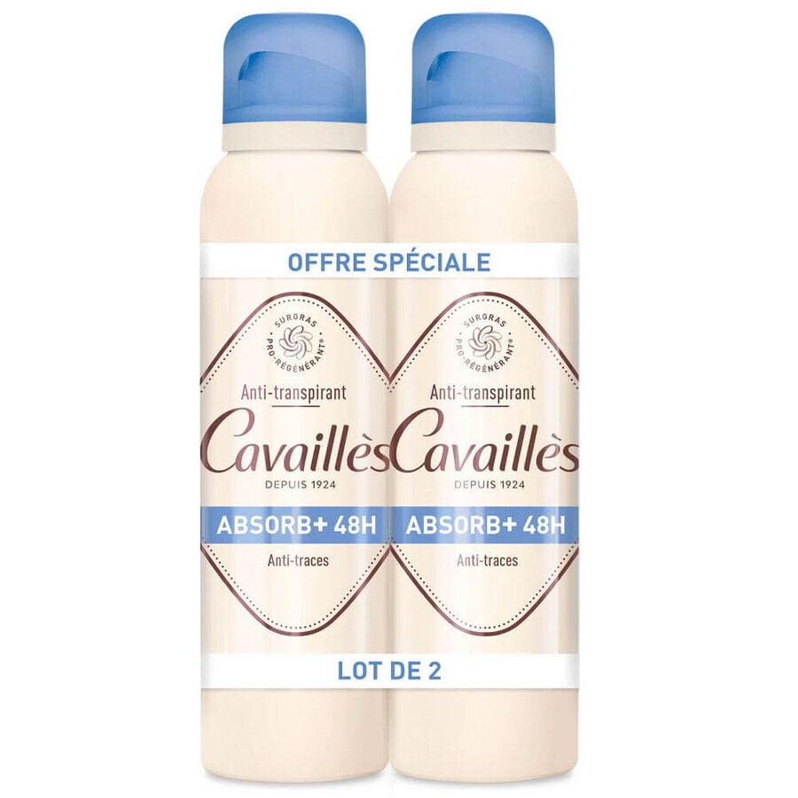 Buy Cavaillès Absorb + Antiperspirant Deodorant 48H 2x150ml Cavaillès Absorb + Antiperspirant Deodorant 48H 2x150ml