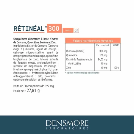 Densmore Ophtalmologie Retineal Maintien de la Vision 30 comprimés