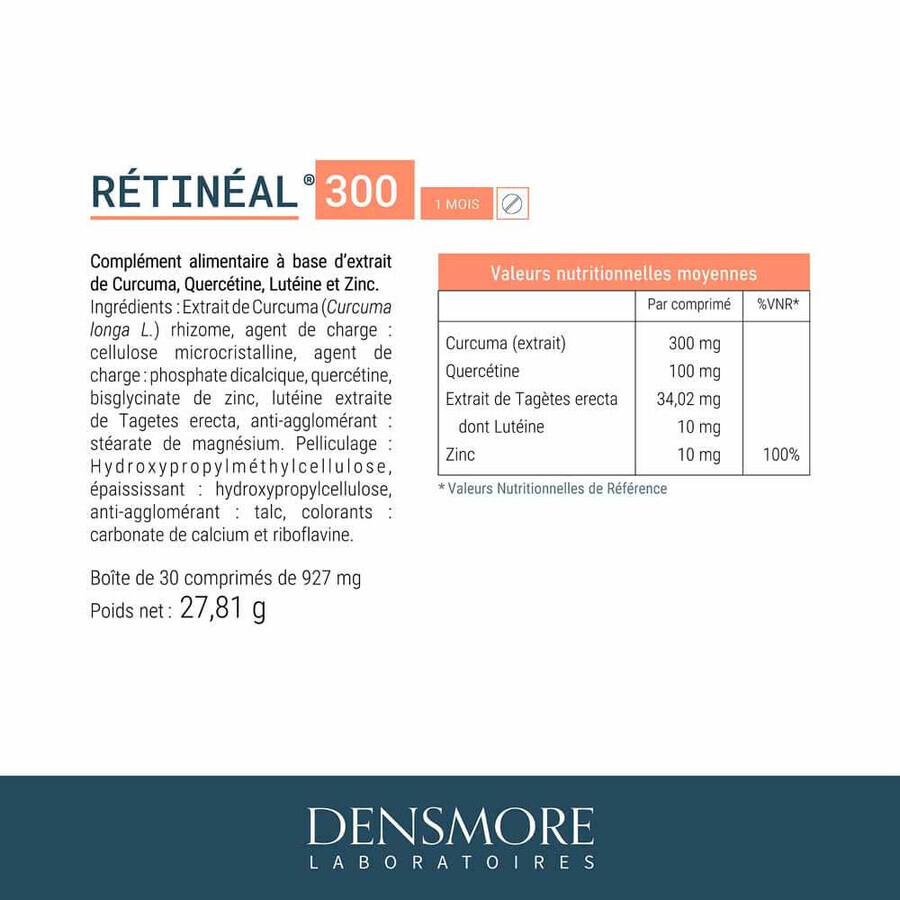 Densmore Ophthalmology Retinal Maintien de la Vision 30 Tablets