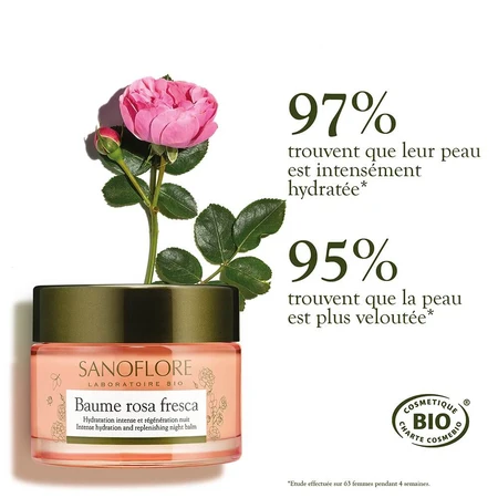 Sanoflore Rosa Baume De Rosee Hydratation Intense Et Regeneration Nuit 50ml