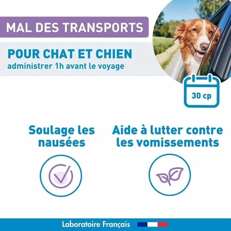 Vetoform Chien et Chat Complément alimentaire mal des transports 30 comprimés