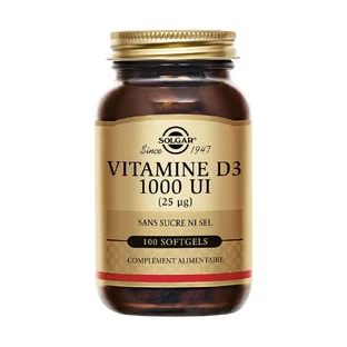 Solgar Vitamine D3 1000 IU Défenses Immunitaires Os/Cartilages 100 Kapseln