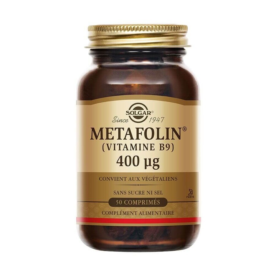 Solgar Metafolin® 400 µg Vitamin B9 patented Maternity x50 tablets