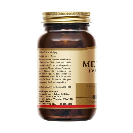 Solgar Metafolin® 400 µg Vitamine B9 gepatenteerd Zwangerschap x50 tabletten