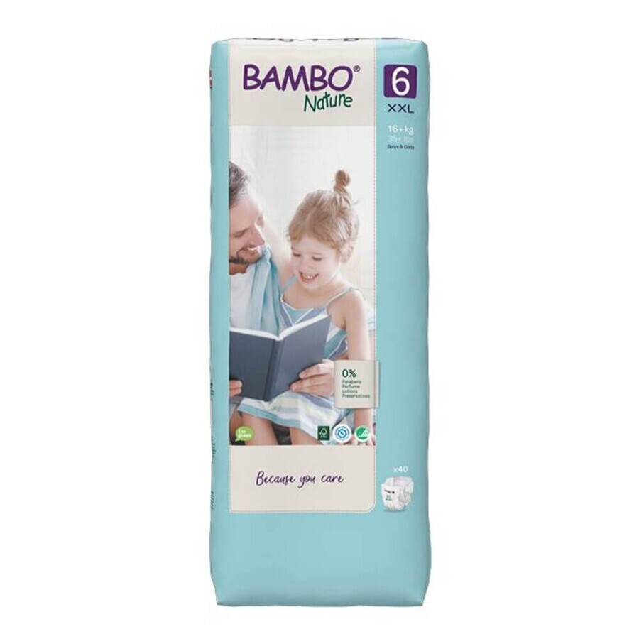Bambo Nature Pannolini XXL taglia 6 Da 16kg 40 pezzi