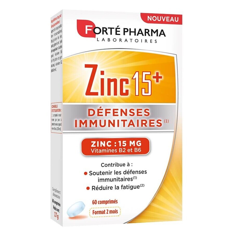 Forté Pharma Zinc 15+ 60 comprimate