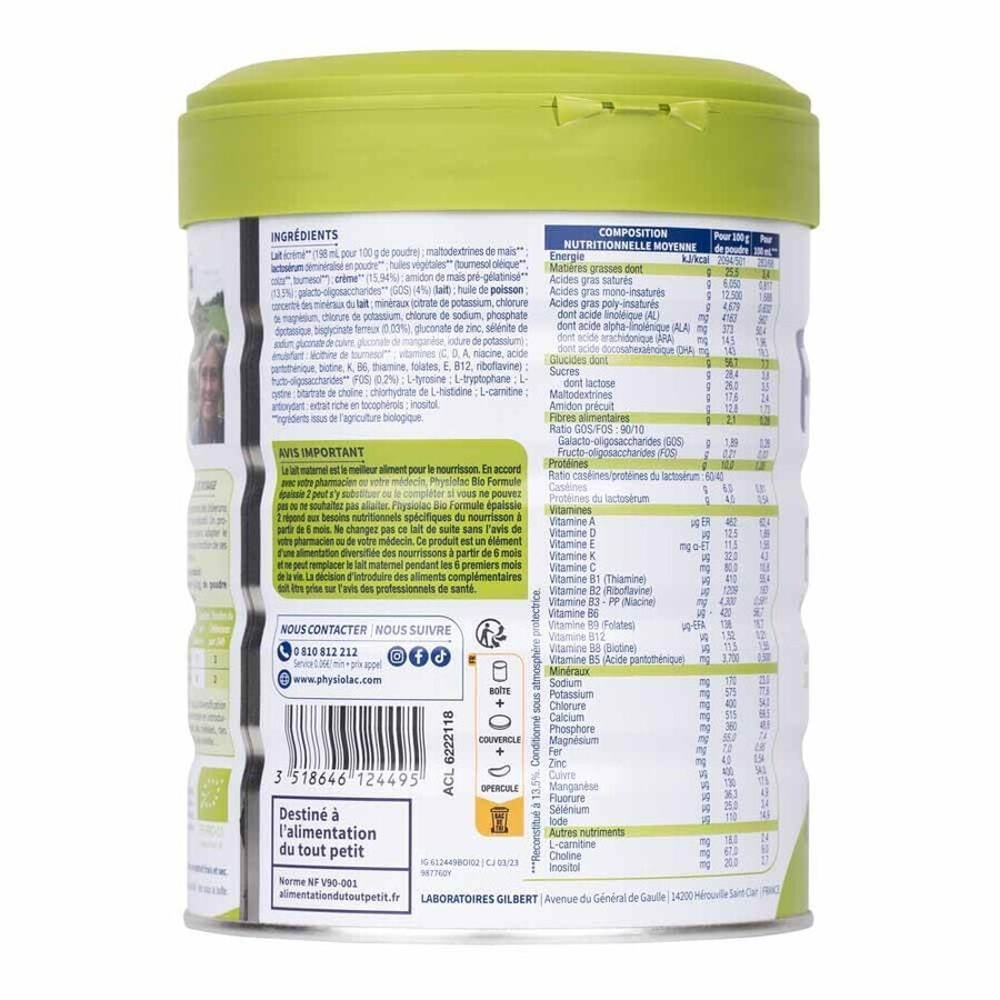 Physiolac 2 Bio Thick Formulas 800g