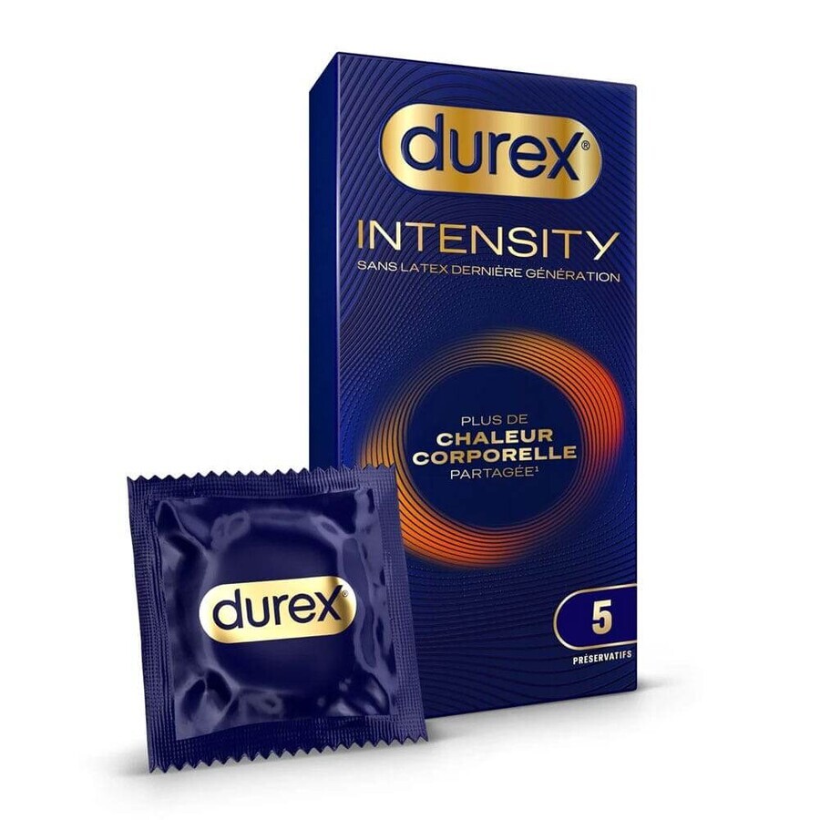 Durex Intensity Préservatifs Sans latex Chaleur corporelle partagée x5