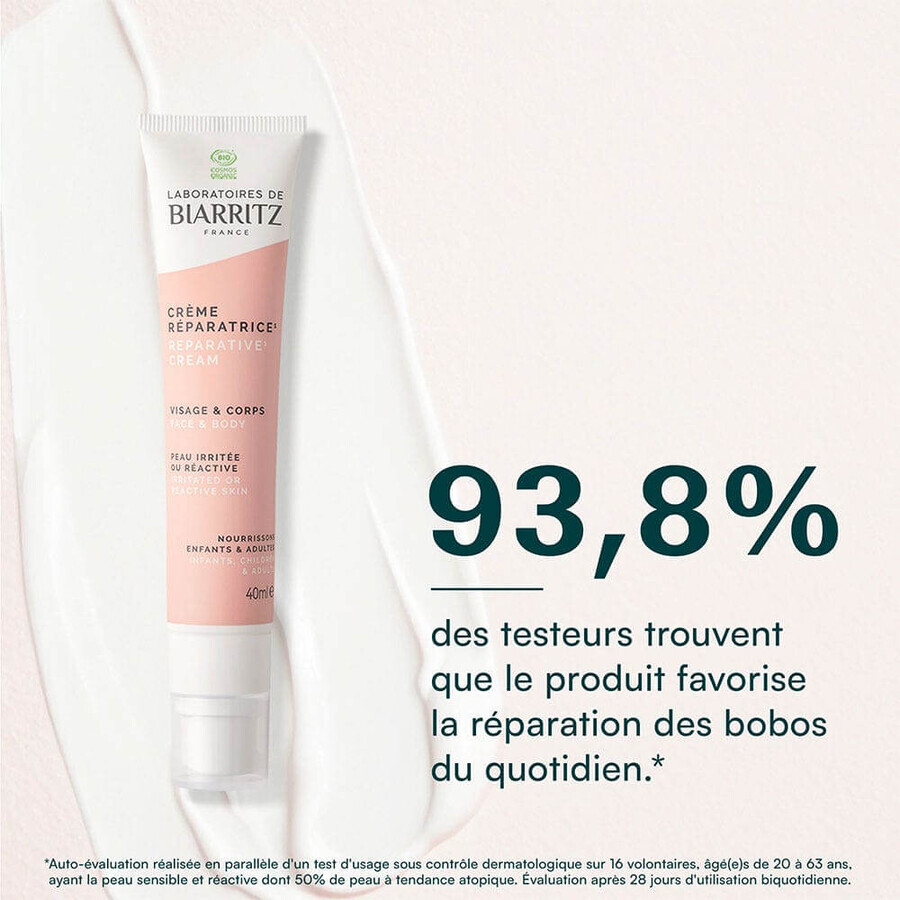 Laboratoires De Biarritz Réparateurs Crème Réparatrice Bio Peaux irritées ou réactives 40ml