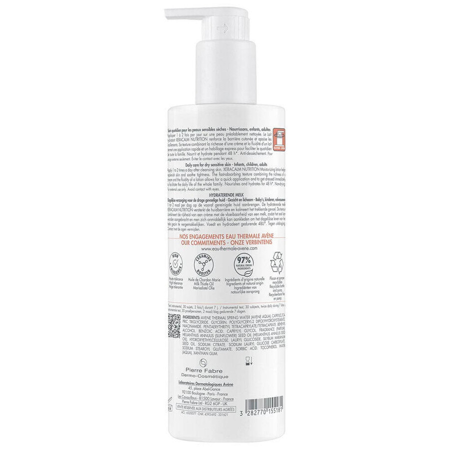 Avène Xeracalm Nutrition Latte nutri-fluido viso e corpo pelle sensibile e secca 400ml Avène Xeracalm Nutrition Latte nutri-fluido viso e corpo pelle sensibile e secca 400ml