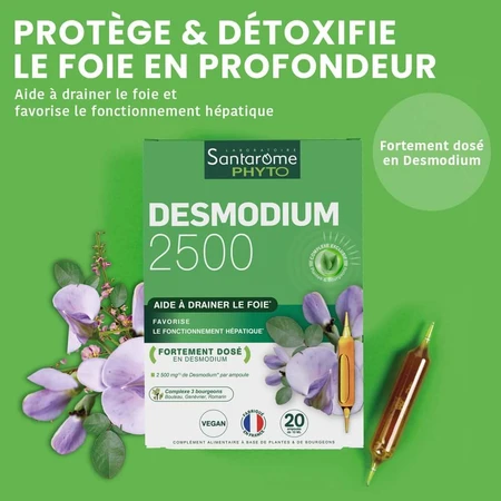 Santarome Desmodium 2500 Desintoxicante hepático 20 ampollas