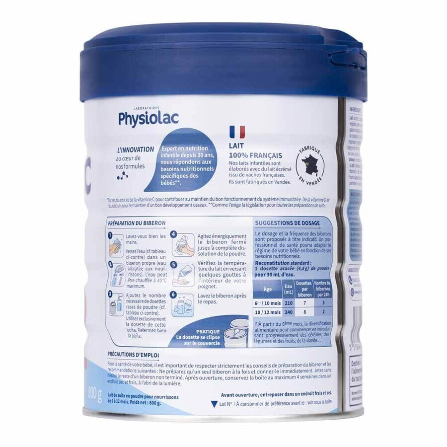 Physiolac 2 Milk Powder 6 to 12 months 800g