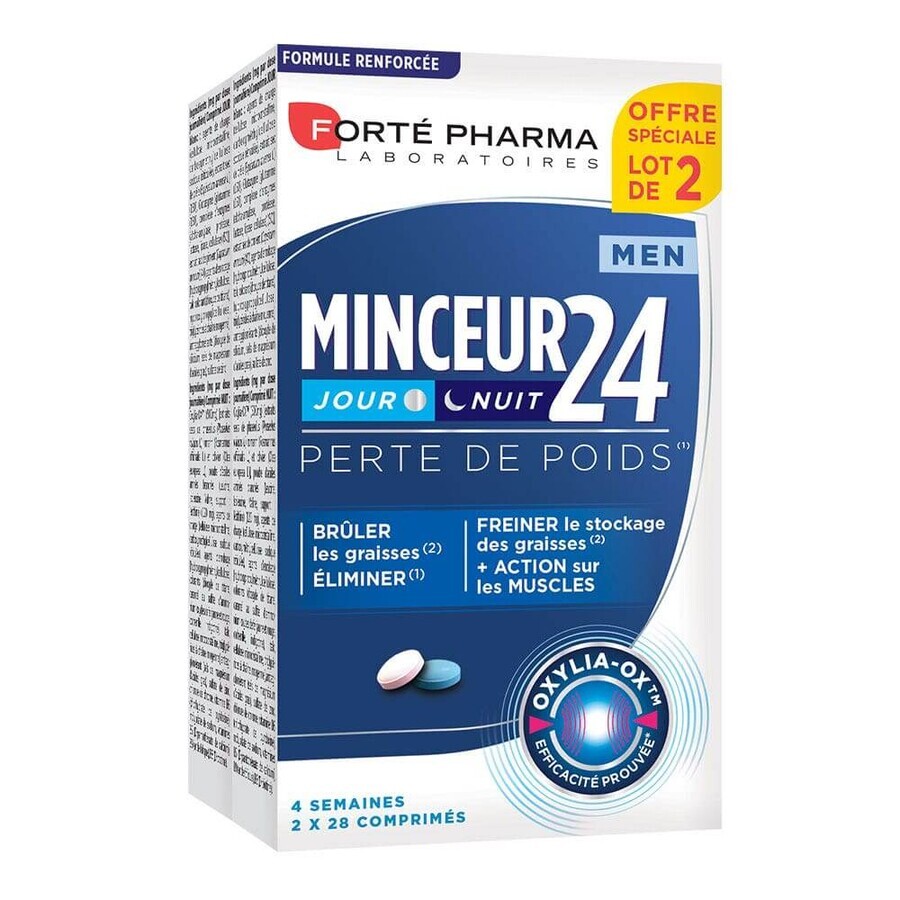 Shop Forté Pharma Minceur 24 Men's Weight Loss Tag/Nacht 2x28 Tabletten Forté Pharma Minceur 24 Men's Weight Loss Tag/Nacht 2x28 Tabletten