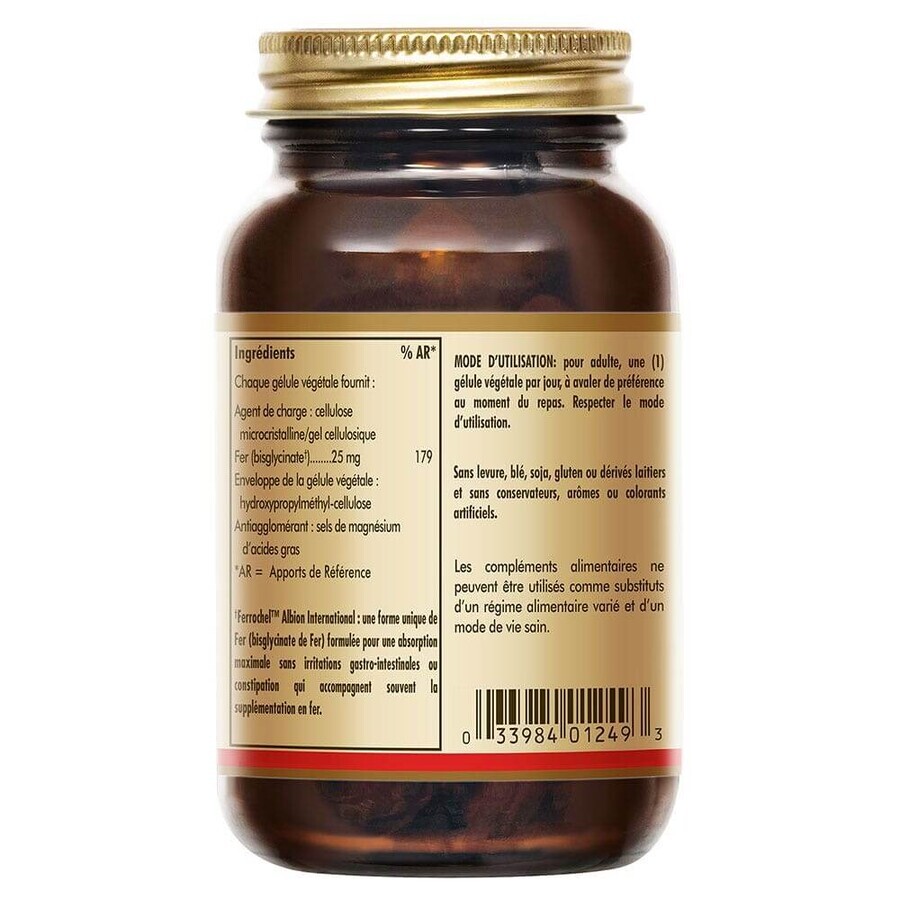 Solgar Hierro Suave 25 mg Vitalité 90 cápsulas vegetales