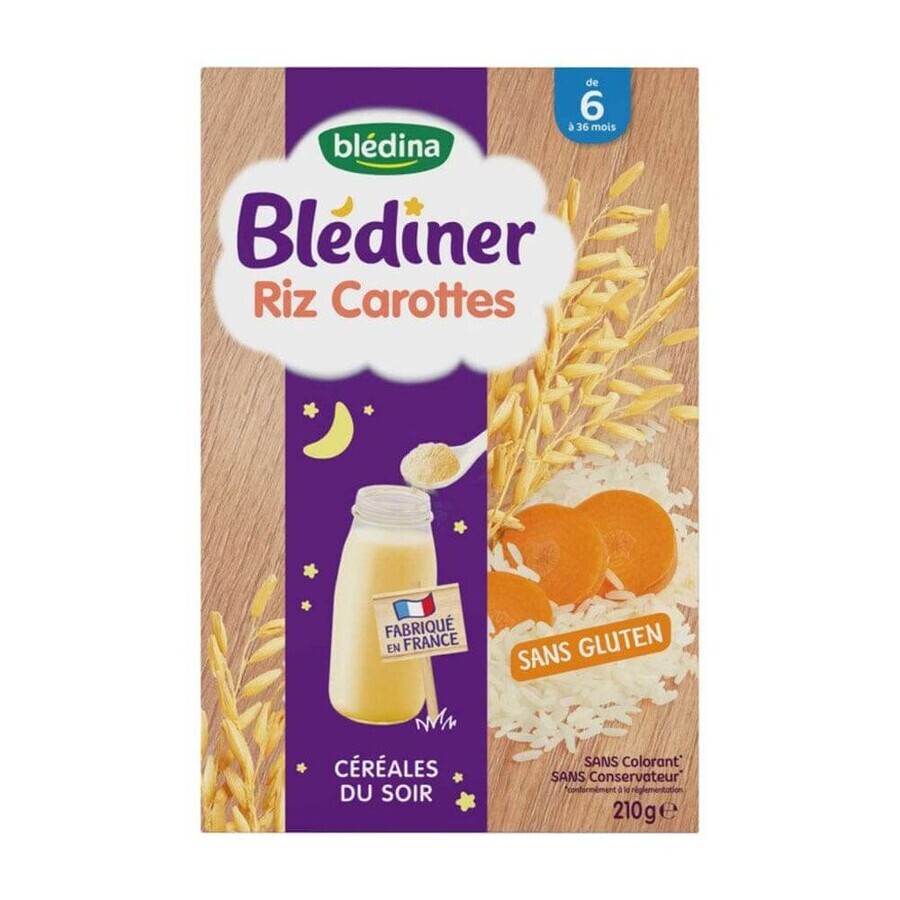 Comprar Blédina Blediner Cereales Arroz Zanahorias A partir de 6 meses 210g Blédina Blediner Cereales Arroz Zanahorias A partir de 6 meses 210g