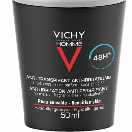 Vichy Men's Deodorant Roll-on Antiperspirant 48h Sensitive Skin 2x50ml