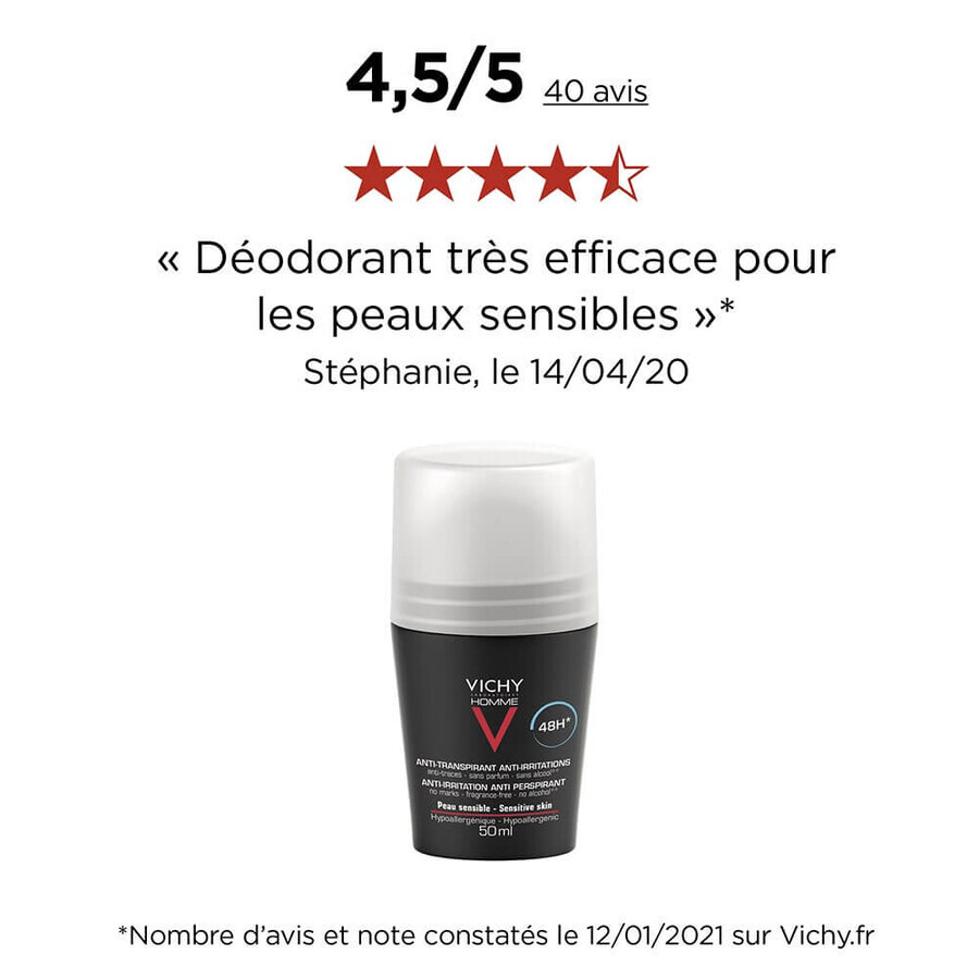 Vichy Uomo Deodorante Roll-on Antitraspirante 48h Pelli sensibili 2x50ml Vichy Uomo Deodorante Roll-on Antitraspirante 48h Pelli sensibili 2x50ml