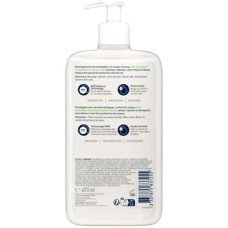 Cerave Gezichtsreiniger Hydraterende schuimende crème voor de normale tot zeer droge huid 473ml