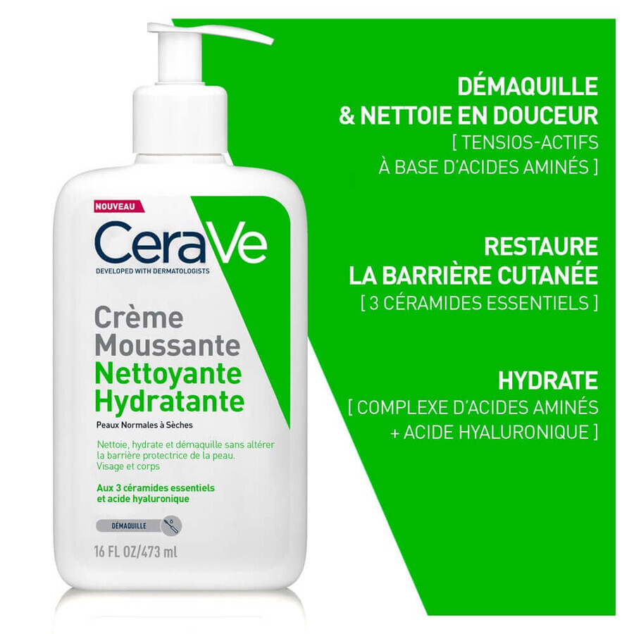 Cerave Face Cleanser Crema espumosa hidratante para pieles normales a muy secas 473ml