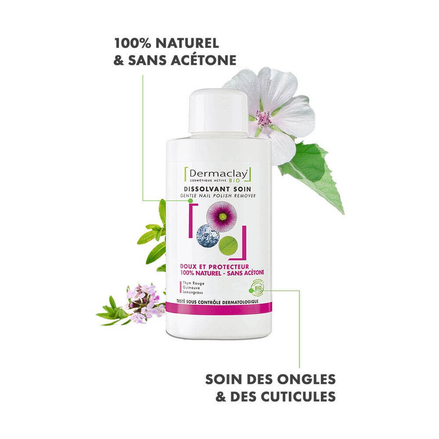 Dermaclay 100% natural, organic, acetone-free, gentle nail polish care 100ml