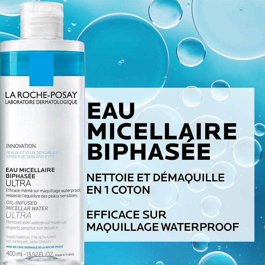 La Roche-Posay Fysiologische Reiniging Ultra Reinigend Bifasisch Micellair Water Gezicht en Ogen Waterproof 400ml La Roche-Posay Fysiologische Reiniging Ultra Reinigend Bifasisch Micellair Water Gezicht en Ogen Waterproof 400ml