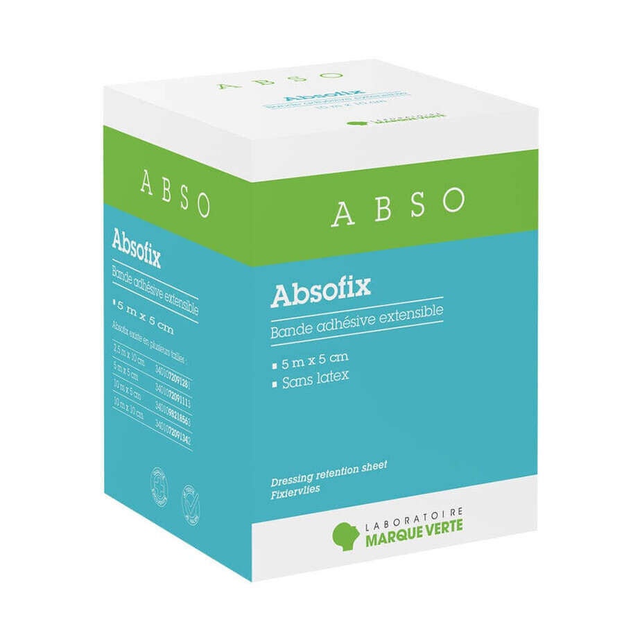 Boutique Marque Verte Abso Bande adhésive extensible 5mx5cm Fix 1 UNITÉS Marque Verte Abso Bande adhésive extensible 5mx5cm Fix 1 UNITÉS