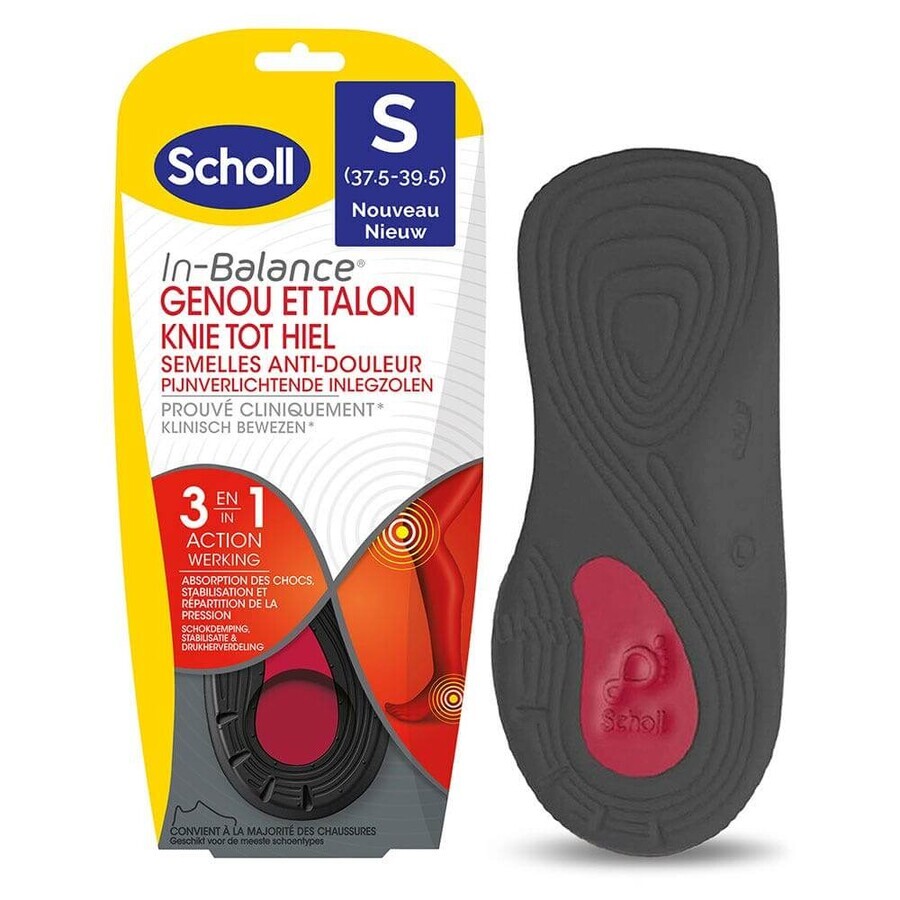 Scholl Expert Support Plantillas para aliviar el dolor de rodilla y talón 1 par