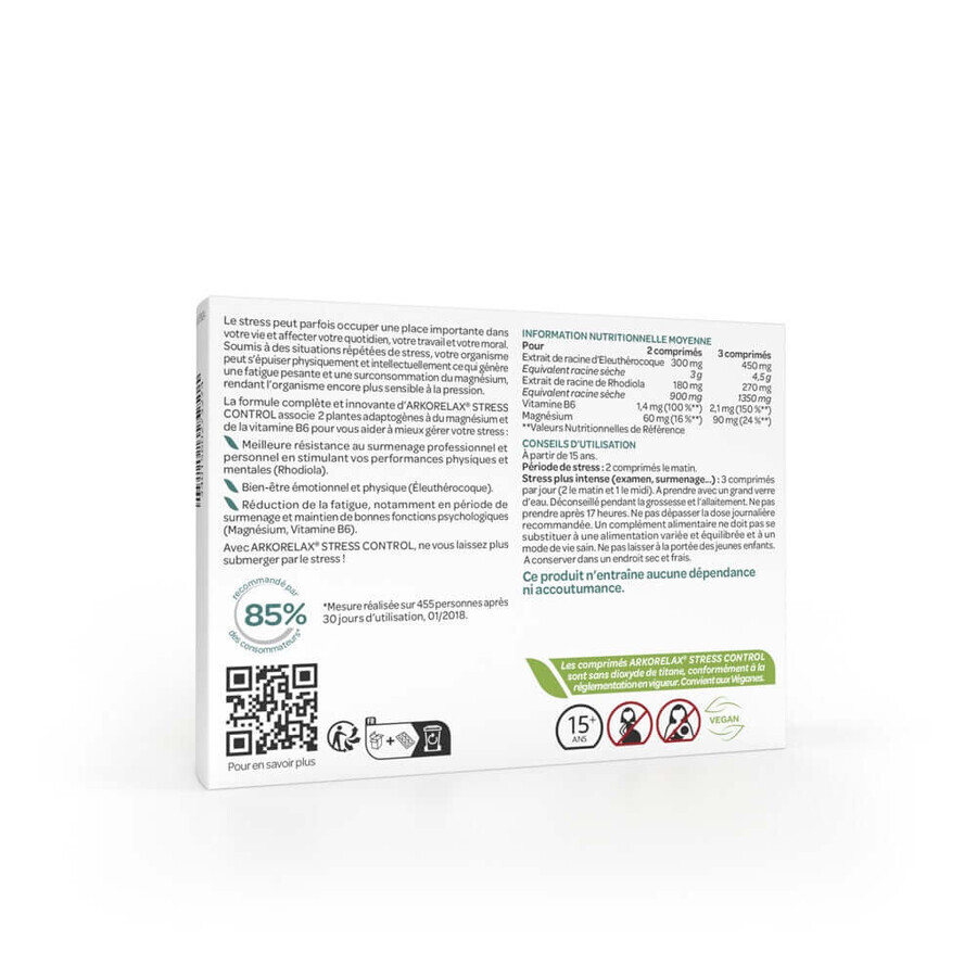 Arkopharma Arkorelax Stress Controle Magnesium, Vitamine B6 30 tabletten