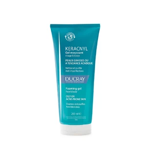 Ducray Keracnyl Cleansing Gel Gesicht und Körper Fettige Haut mit Unreinheiten 200ml