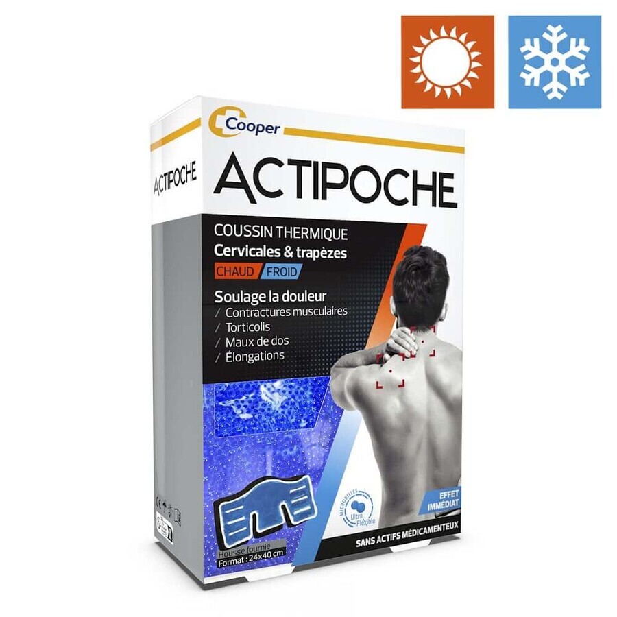 Actipoche Coussin Thermique Microbilles Cervicales Et Trapezes 24x8cm