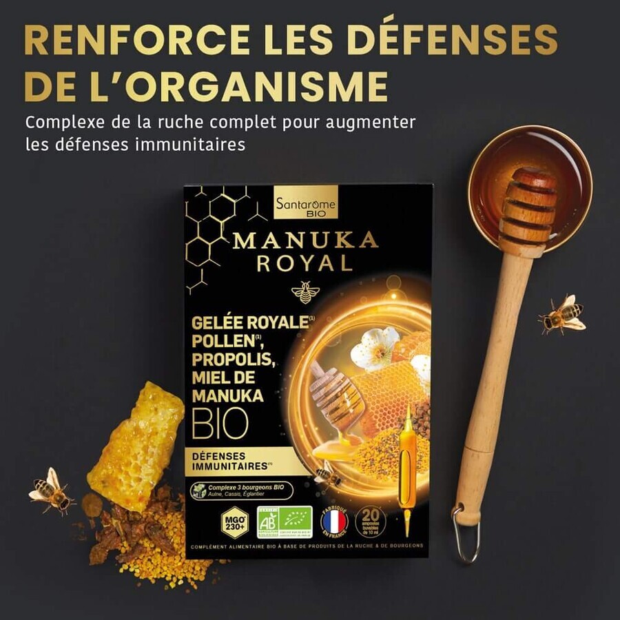 Santarome Bio Manuka Honig Gelée Royale Pollen Propolis 20 Fläschchen