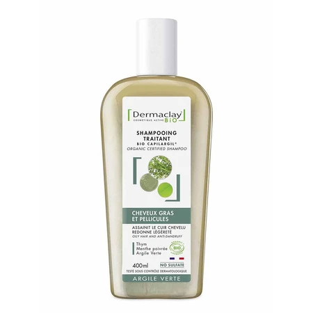Dermaclay Bio Green Clay Treatment Shampoo Fettiges Haar und Schuppen 400 ml