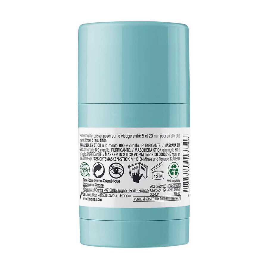Klorane Aquatic Mint Mask Stick Bio 25g
