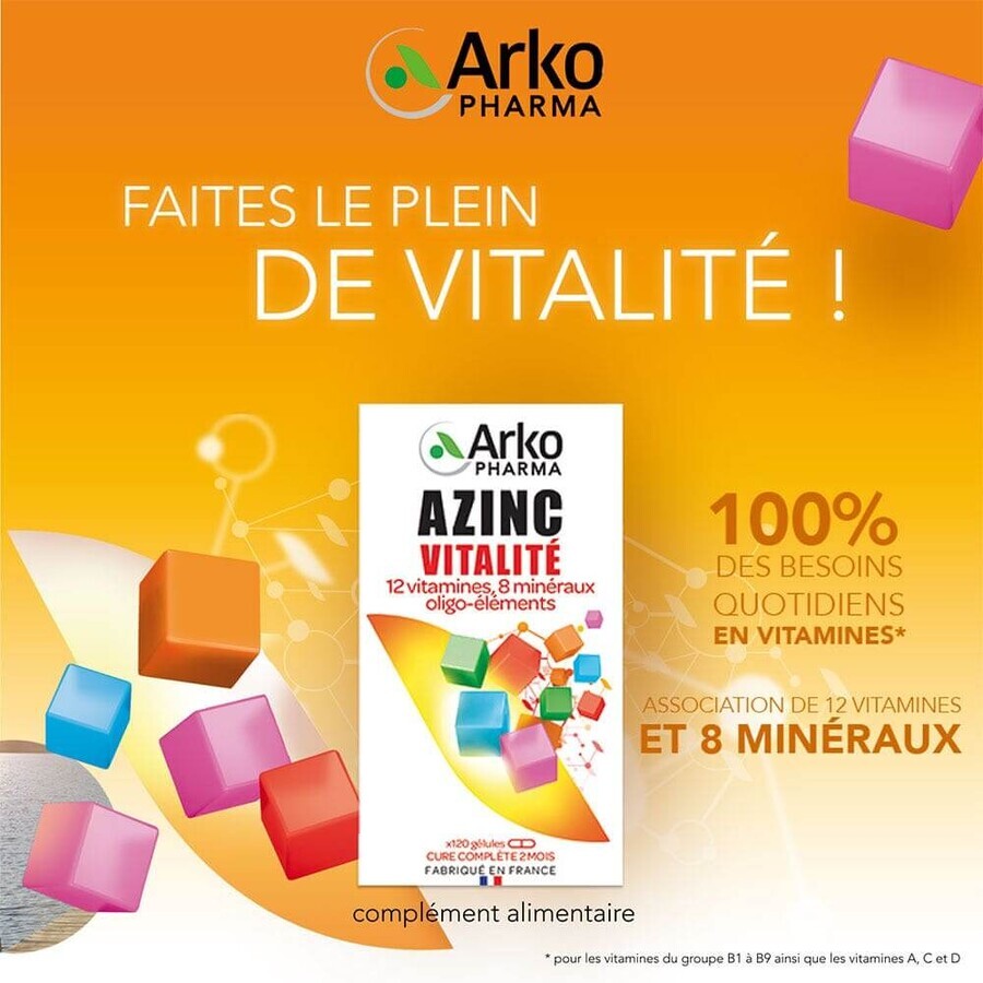 Arkopharma Azinc Shape and Vitality Adult 120 capsules
