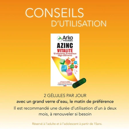 Arkopharma Azinc Vorm en Vitaliteit Volwassen 120 capsules