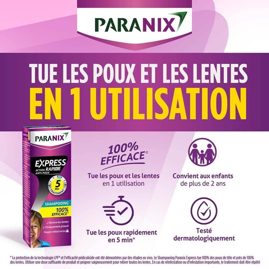 Paranix Shampooing Express Anti-Poux 5min + Peigne 300ml Paranix Shampooing Express Anti-Poux 5min + Peigne 300ml