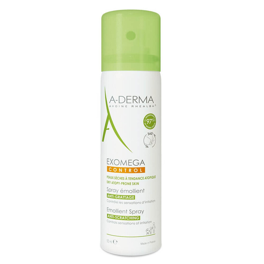 A-Derma Exomega Control Spray Emollient Anti-grattage Peaux Sèches Peaux Sèches 50ml