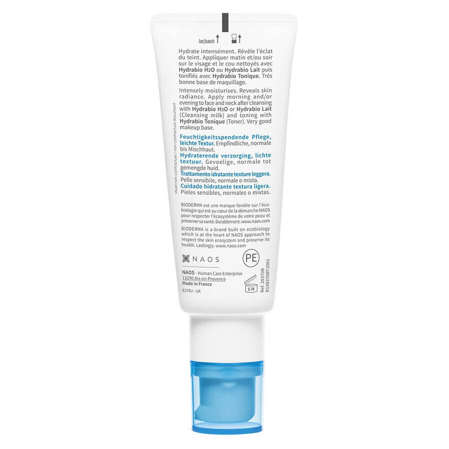 Bioderma Hydrabio Trattamento Idratante Texture Leggera Pelli Sensibili Normali a Miste 40ml