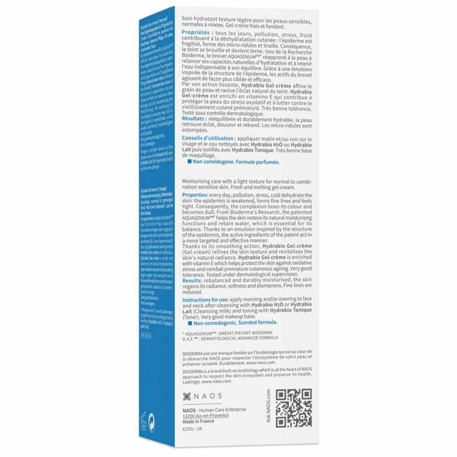 Bioderma Hydrabio Trattamento Idratante Texture Leggera Pelli Sensibili Normali a Miste 40ml