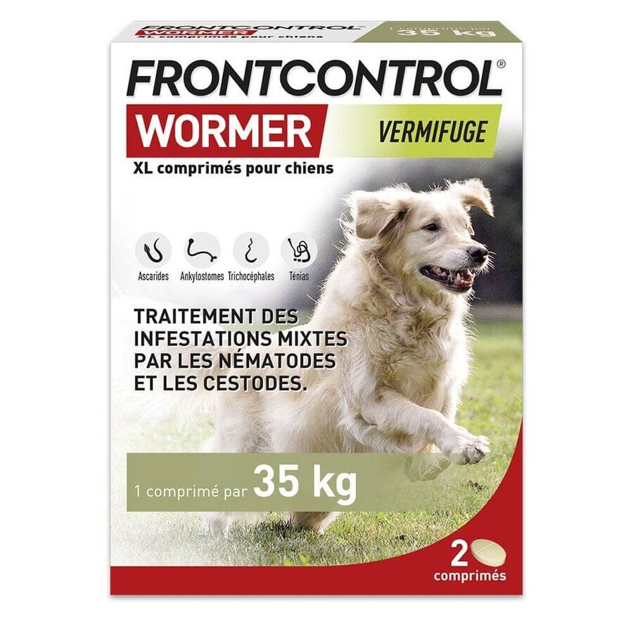 Shop Frontline Frontcontrol Wormer Vermifuge Pour Chien 1 Comprimé XL par 35kg x2 Frontline Frontcontrol Wormer Vermifuge Pour Chien 1 Comprimé XL par 35kg x2