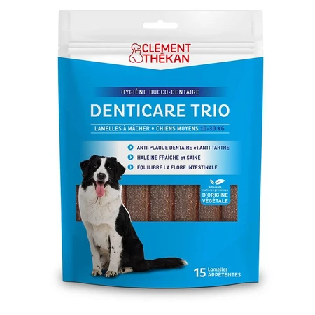 Clement-Thekan Denticare Trio Tiras masticables para perros de 10 a 30 kg 15 tiras