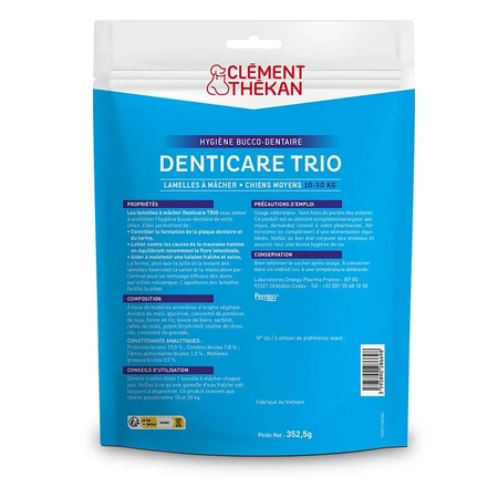 Clement-Thekan Denticare Trio Tiras masticables para perros de 10 a 30 kg 15 tiras
